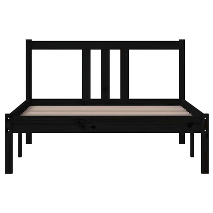 sengeramme 100x200 cm massivt træ sort