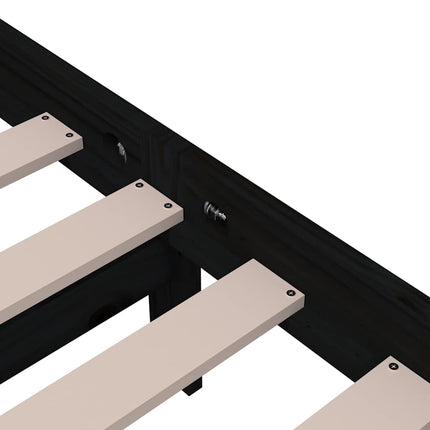 sengeramme 100x200 cm massivt træ sort