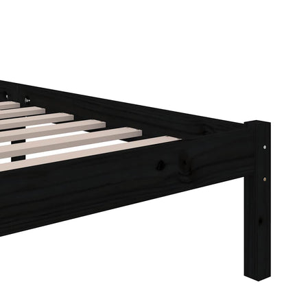 sengeramme 100x200 cm massivt træ sort