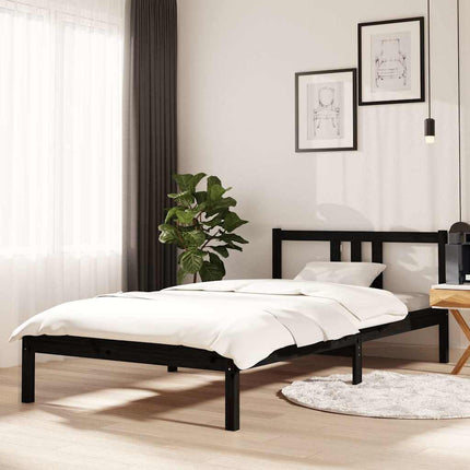 sengeramme 100x200 cm massivt træ sort