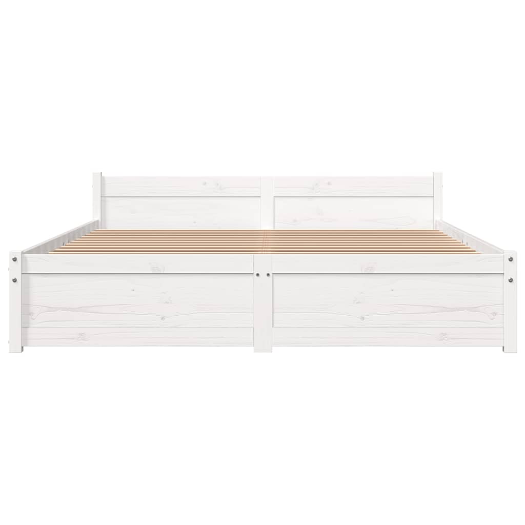 sengeramme 150x200 cm King Size massivt fyrretræ hvid