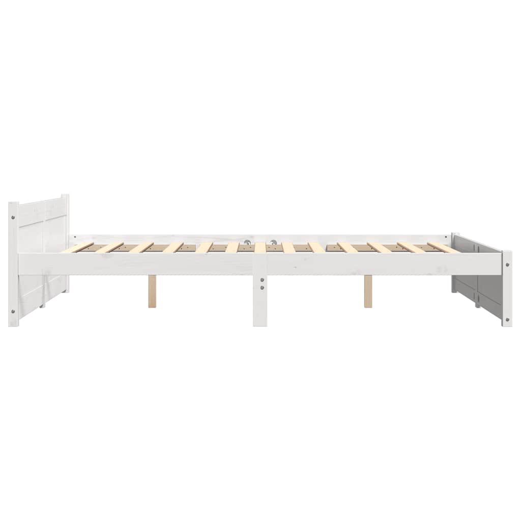 sengeramme 150x200 cm King Size massivt fyrretræ hvid