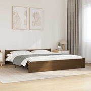 sengeramme 200x200 cm massivt træ gyldenbrun