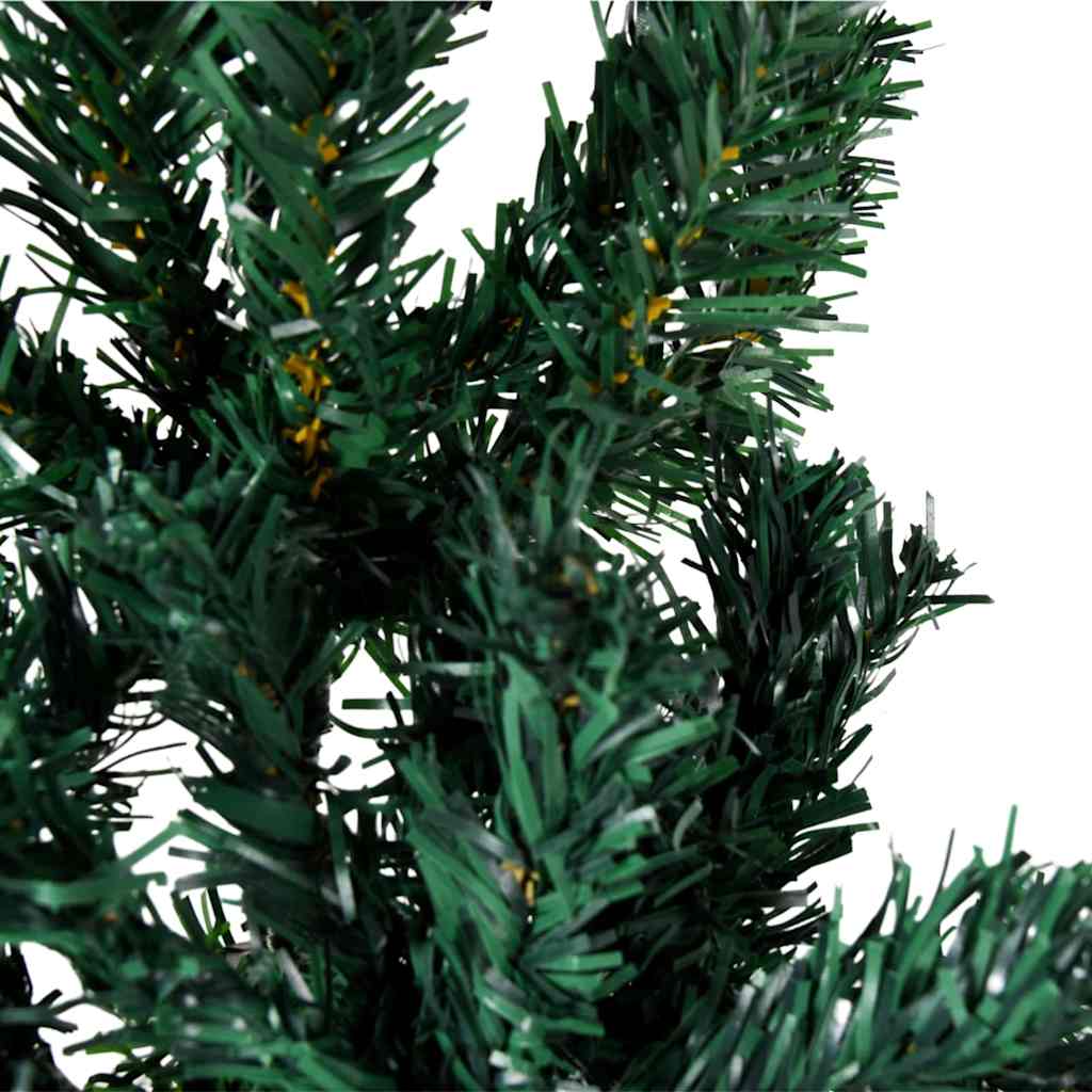kunstigt halvt juletræ med juletræsfod 210 cm smalt grøn