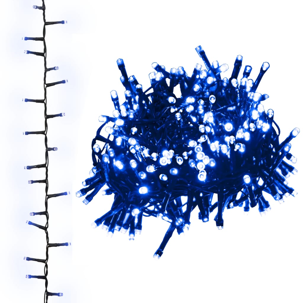 kompakt LED-lyskæde 400 LED'er 13 m PVC blåt lys