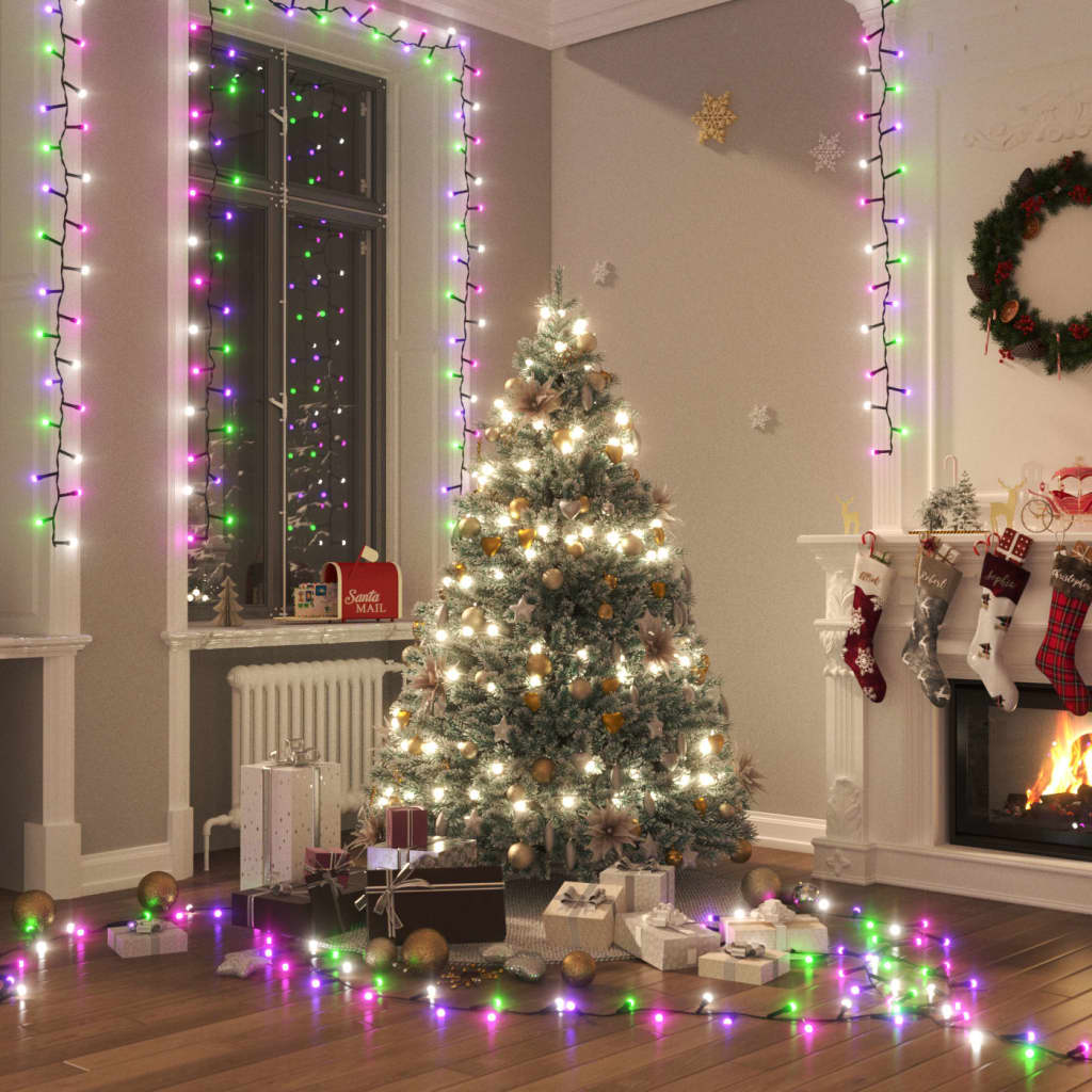 kompakt LED-lyskæde 2000 LED'er 45 m PVC pastelfarvet lys