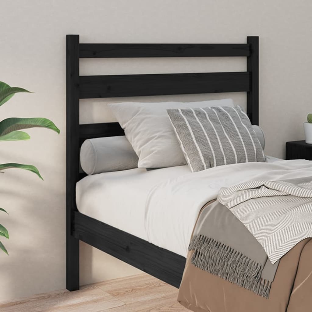 sengegærde 106x4x100 cm massivt fyrretræ sort
