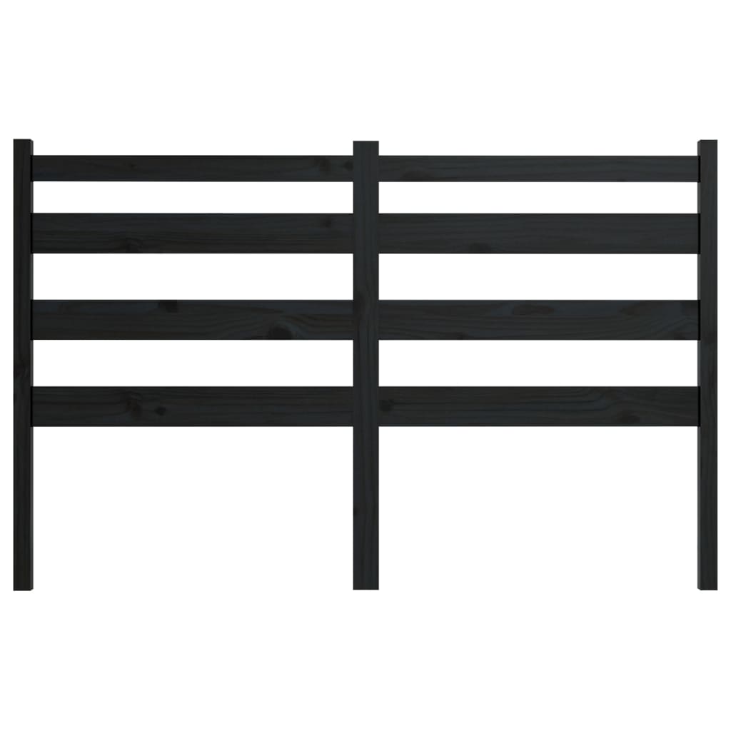 sengegærde 166x4x100 cm massivt fyrretræ sort