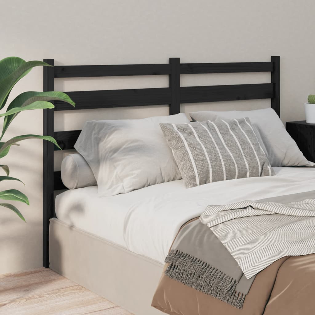 sengegærde 166x4x100 cm massivt fyrretræ sort