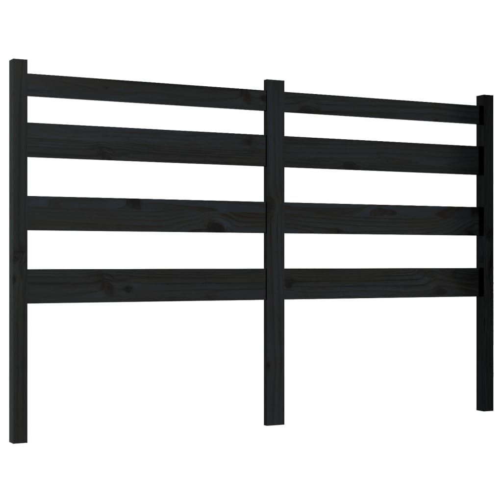 sengegærde 186x4x100 cm massivt fyrretræ sort