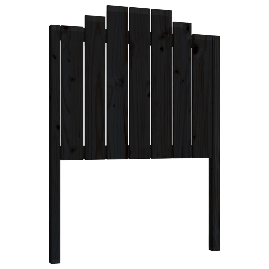 sengegærde 81x4x110 cm massivt fyrretræ sort