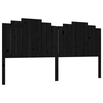 sengegærde 206x4x110 cm massivt fyrretræ sort