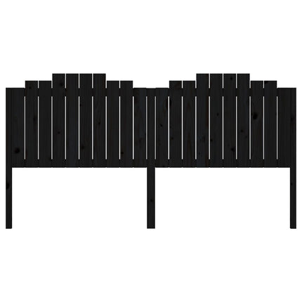 sengegærde 206x4x110 cm massivt fyrretræ sort