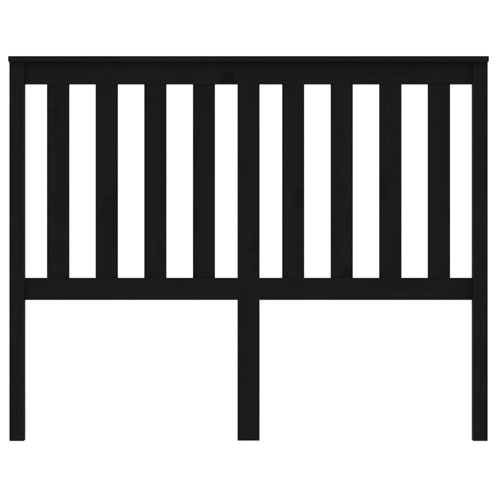 sengegærde 146x6x101 cm massivt fyrretræ sort