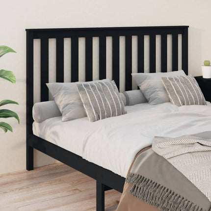 sengegærde 166x6x101 cm massivt fyrretræ sort
