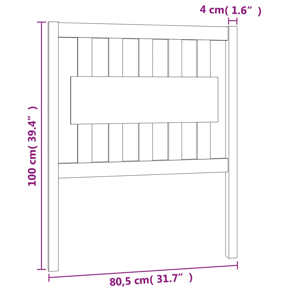sengegærde 80,5x4x100 cm massivt fyrretræ gyldenbrun
