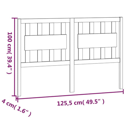 sengegærde 125,5x4x100 cm massivt fyrretræ grå