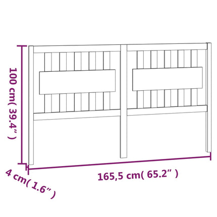 sengegærde 165,5x4x100 cm massivt fyrretræ hvid