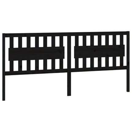 sengegærde 205,5x4x100 cm massivt fyrretræ sort