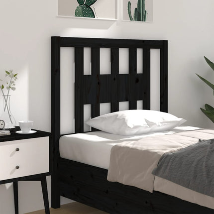 sengegærde 96x4x100 cm massivt fyrretræ sort