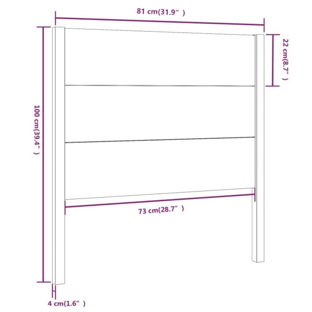 sengegærde 81x4x100 cm massivt fyrretræ gyldenbrun