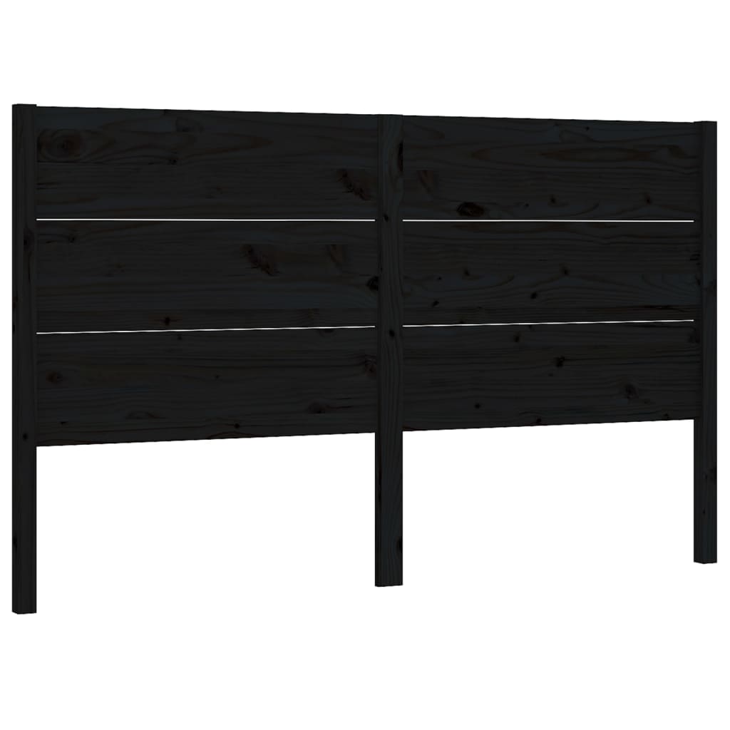 sengegærde 206x4x100 cm massivt fyrretræ sort
