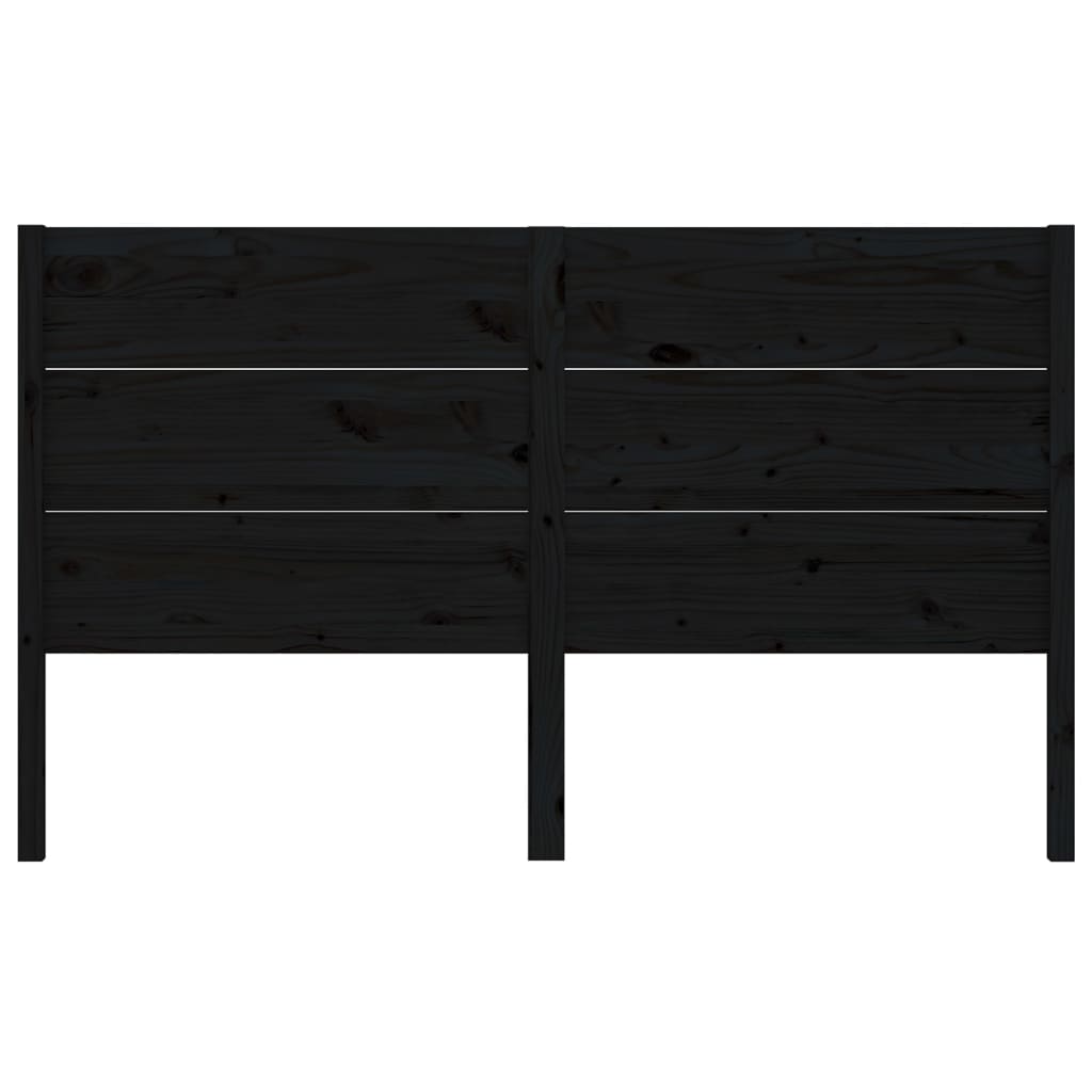 sengegærde 206x4x100 cm massivt fyrretræ sort