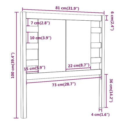 sengegærde 81x4x100 cm massivt fyrretræ gyldenbrun