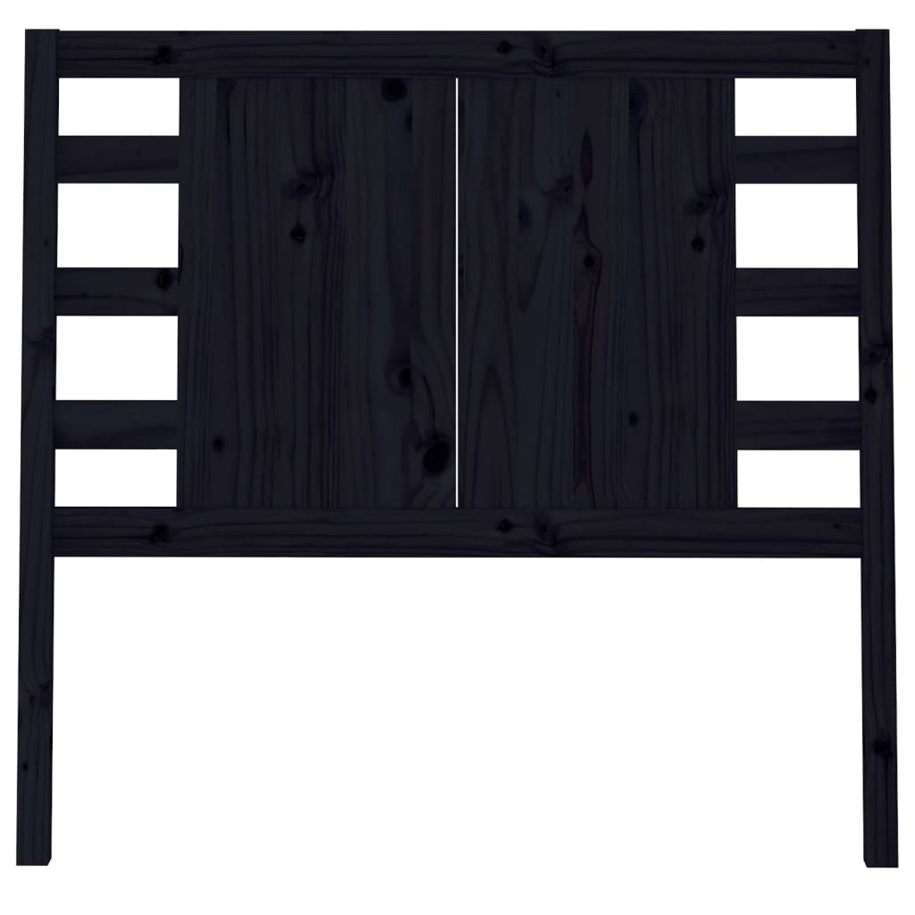 sengegærde 81x4x100 cm massivt fyrretræ sort