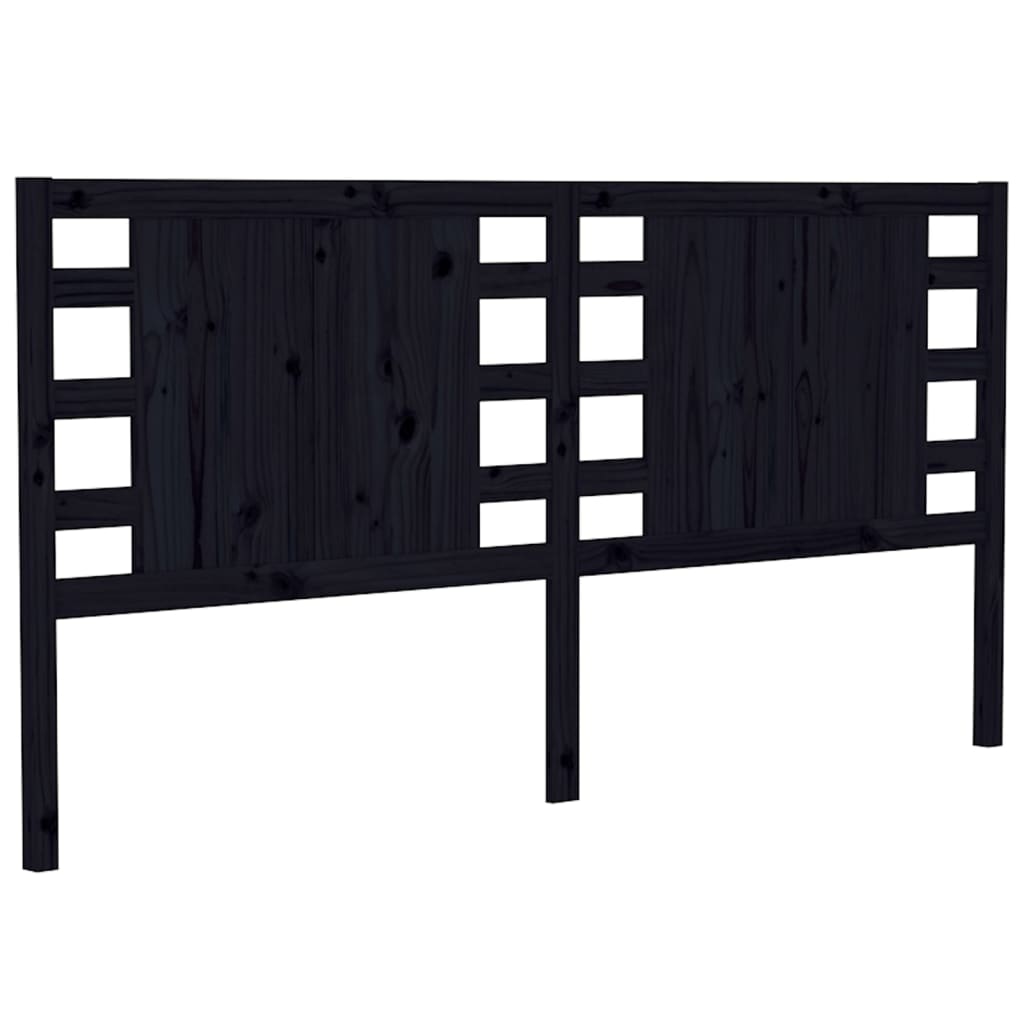 sengegærde 126x4x100 cm massivt fyrretræ sort