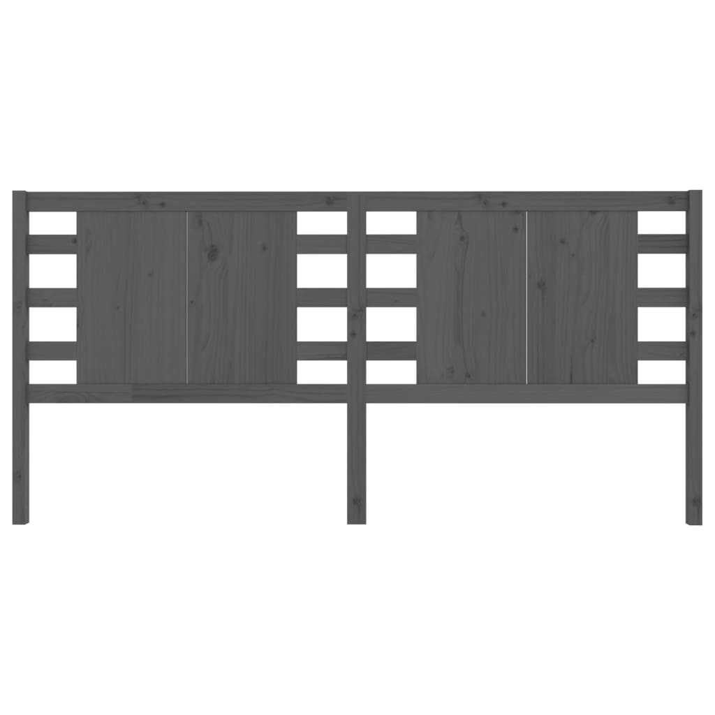 sengegærde 146x4x100 cm massivt fyrretræ grå