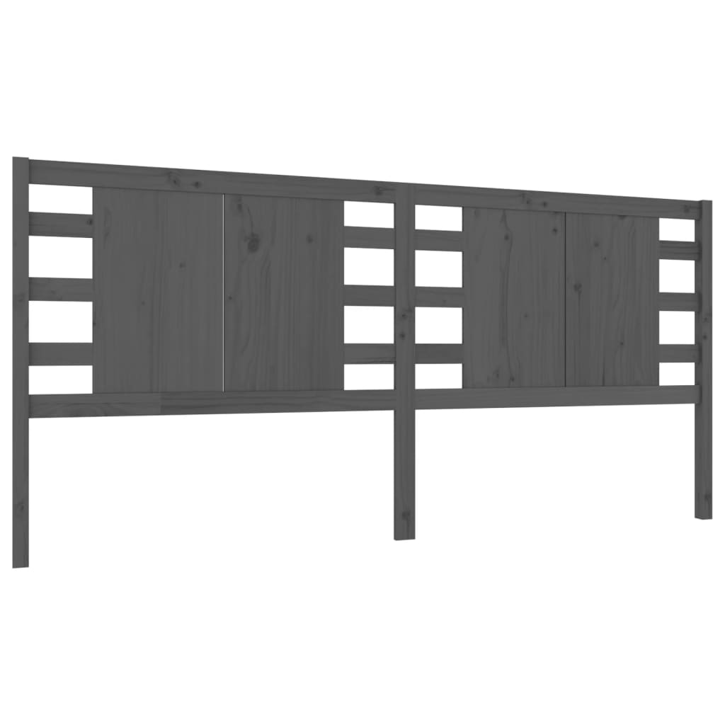 sengegærde 166x4x100 cm massivt fyrretræ grå
