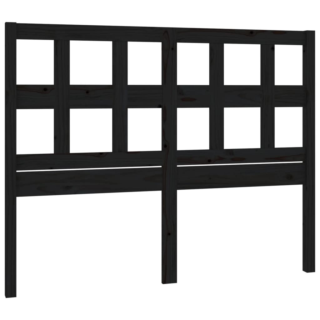 sengegærde 125,5x4x100 cm massivt fyrretræ sort