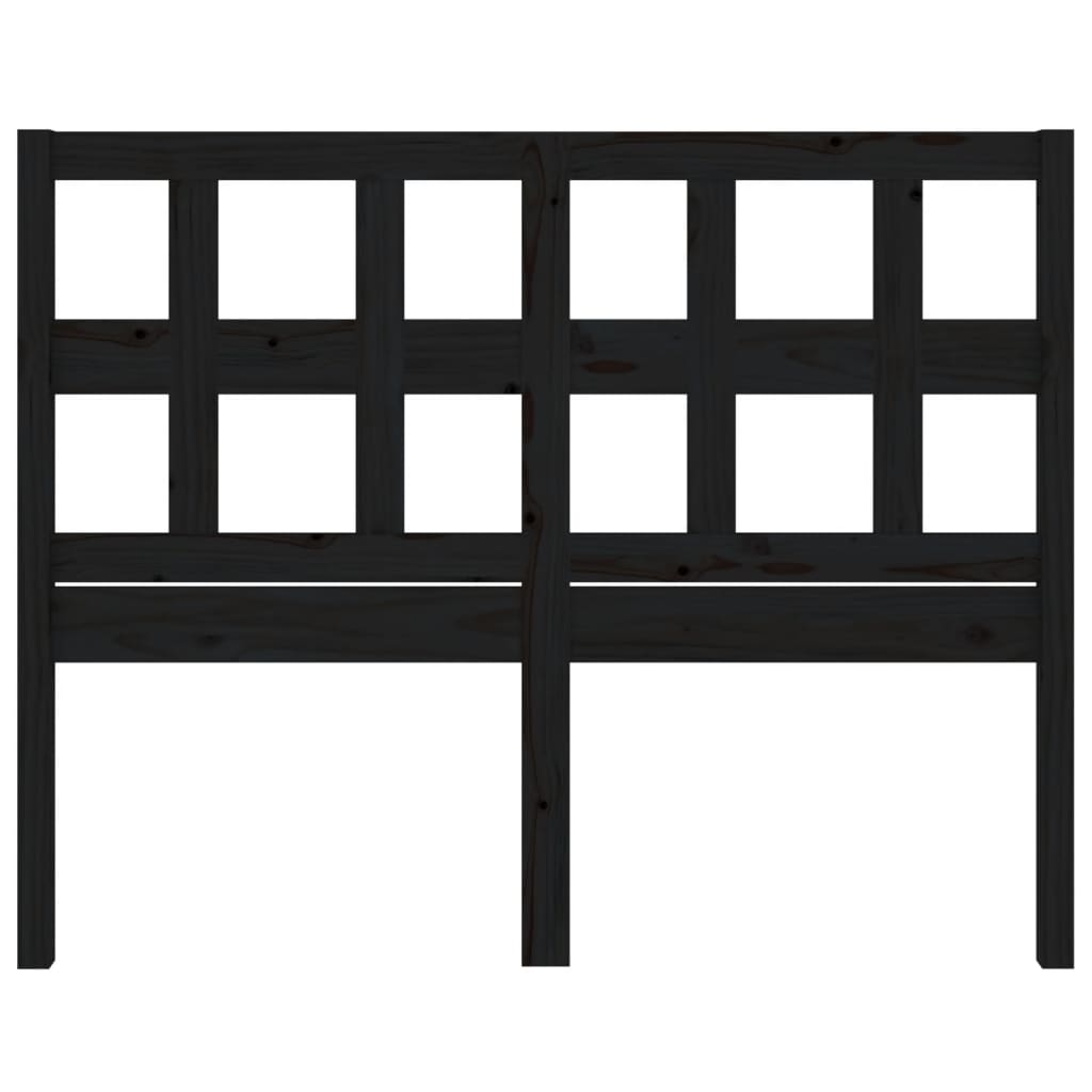 sengegærde 125,5x4x100 cm massivt fyrretræ sort