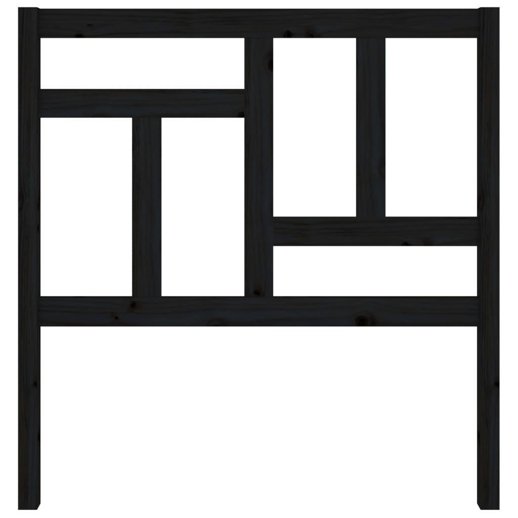 sengegærde 95,5x4x100 cm massivt fyrretræ sort