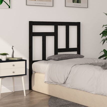 sengegærde 95,5x4x100 cm massivt fyrretræ sort