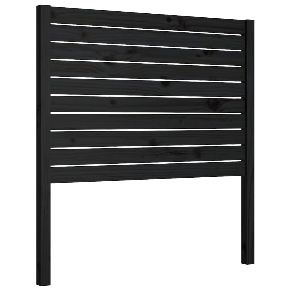 sengegærde 96x4x100 cm massivt fyrretræ sort