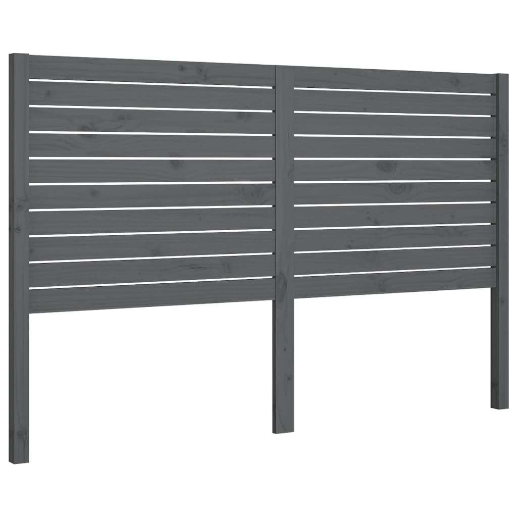 sengegærde 126x4x100 cm massivt fyrretræ grå