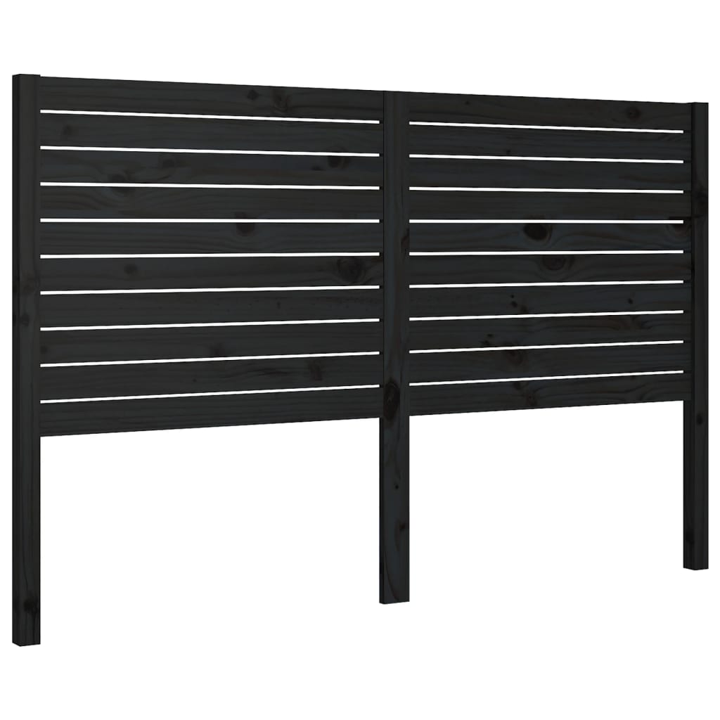 sengegærde 126x4x100 cm massivt fyrretræ sort