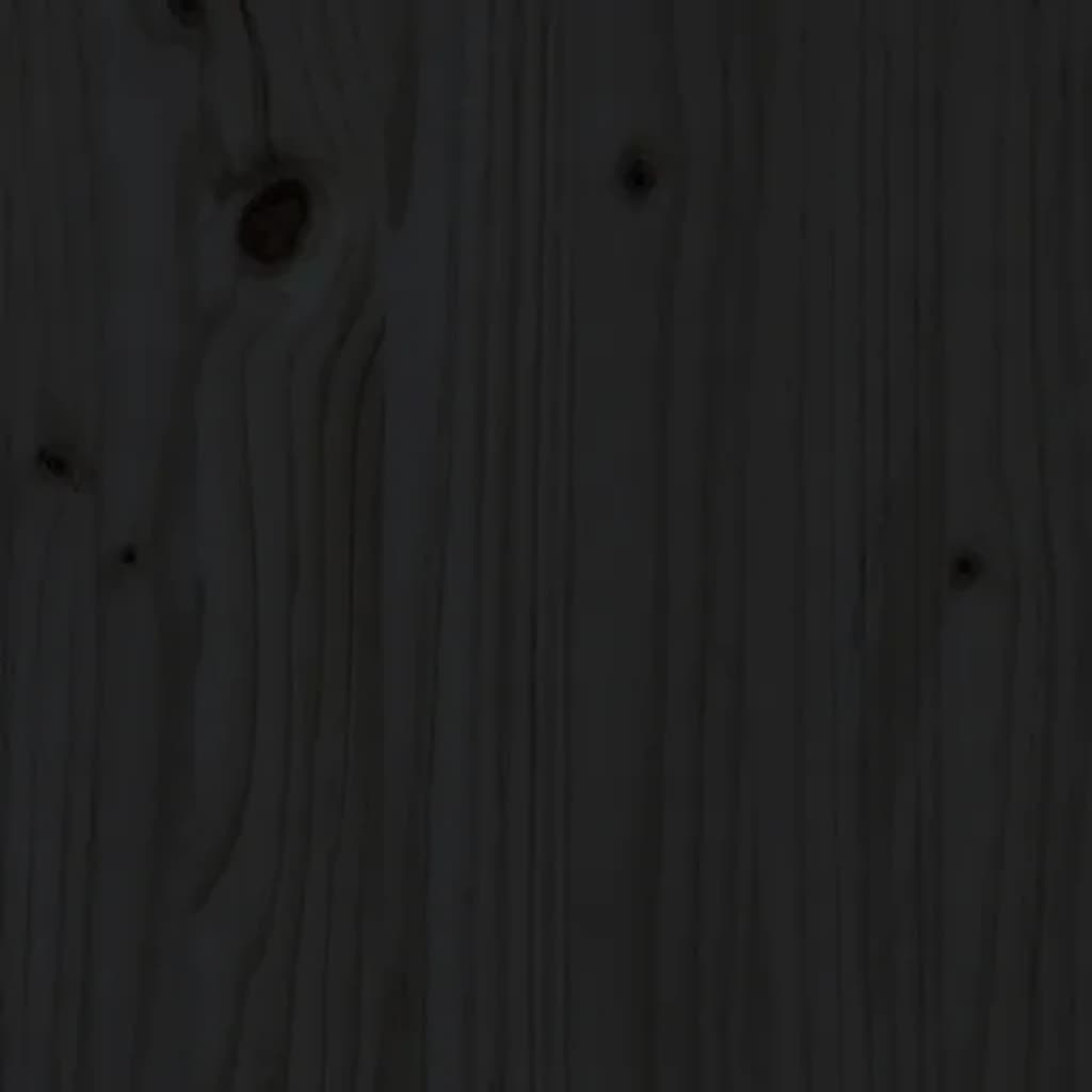 sengegærde 126x4x100 cm massivt fyrretræ sort