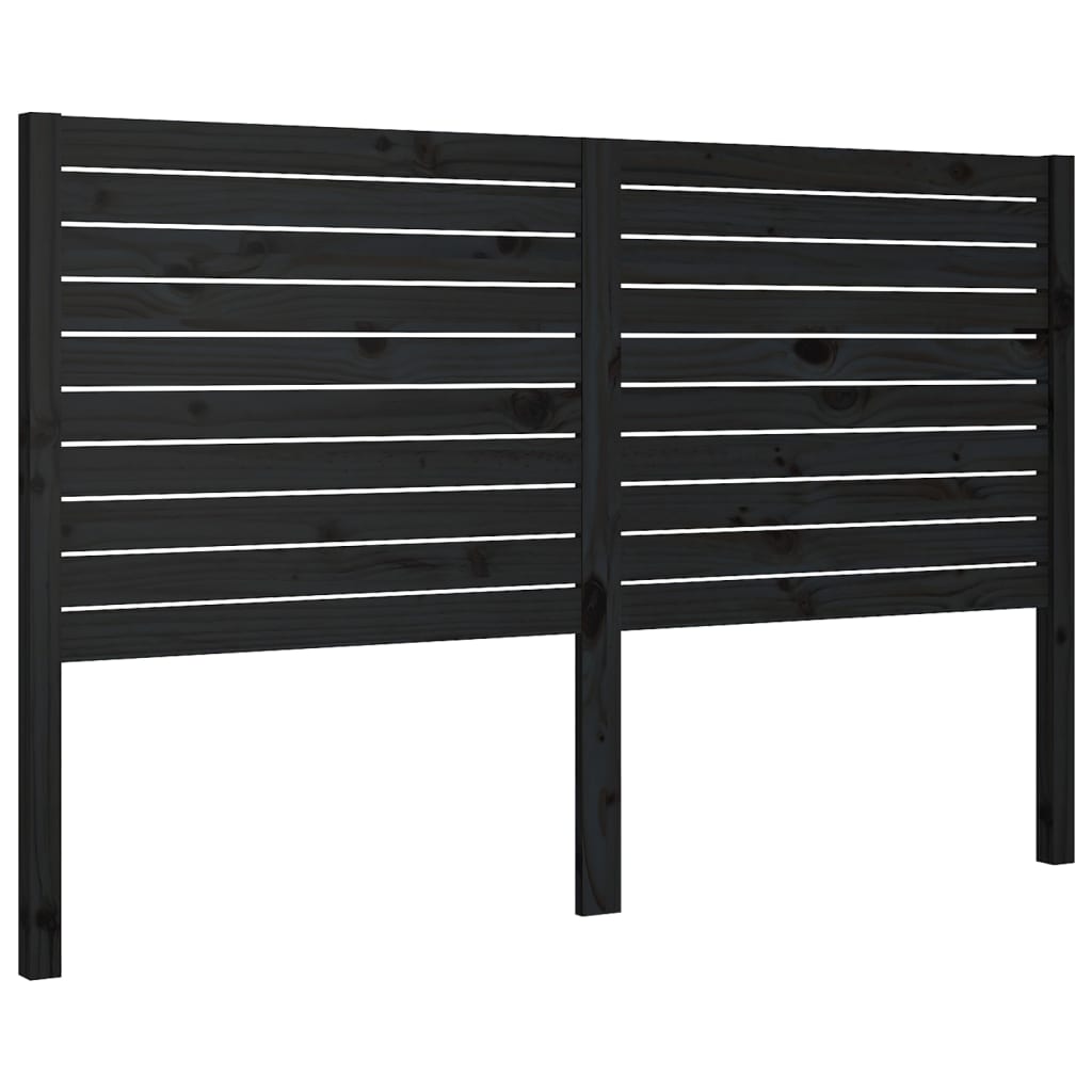 sengegærde 141x4x100 cm massivt fyrretræ sort