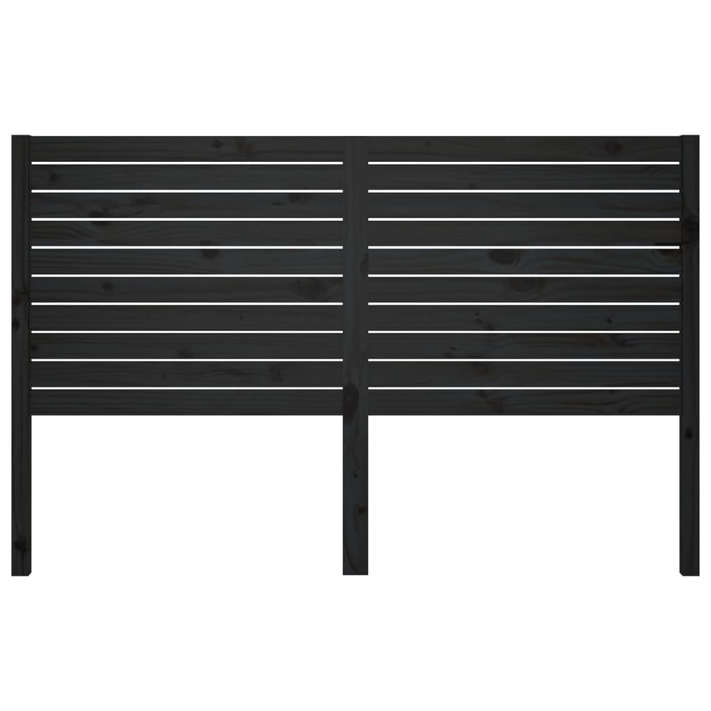 sengegærde 141x4x100 cm massivt fyrretræ sort