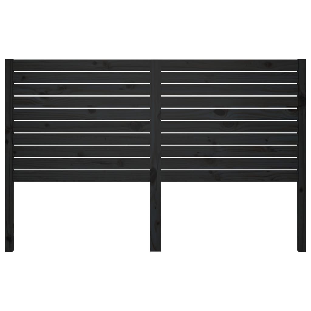 sengegærde 146x4x100 cm massivt fyrretræ sort
