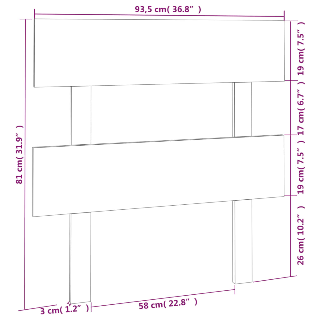sengegærde 93,5x3x81 cm massivt fyrretræ hvid