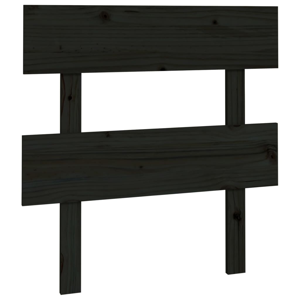 sengegærde 103,5x3x81 cm massivt fyrretræ sort