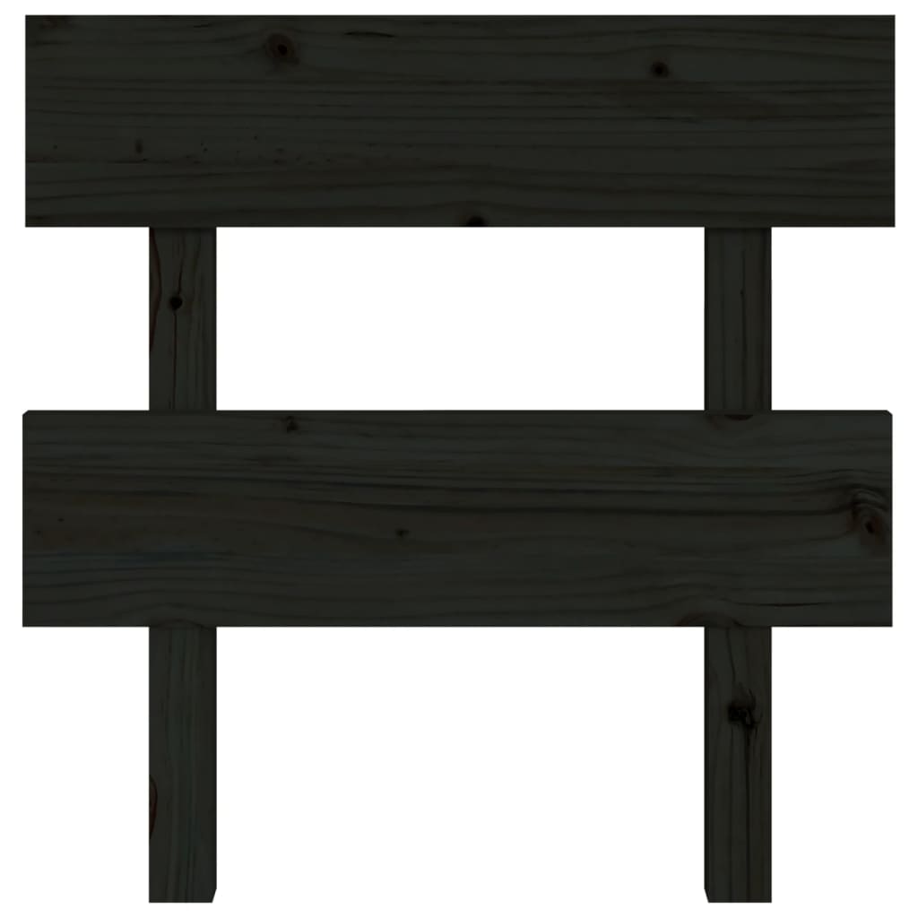sengegærde 103,5x3x81 cm massivt fyrretræ sort