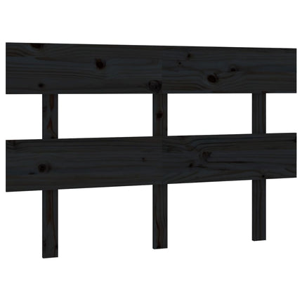 sengegærde 124x3x81 cm massivt fyrretræ sort
