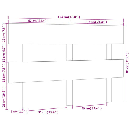 sengegærde 124x3x81 cm massivt fyrretræ sort