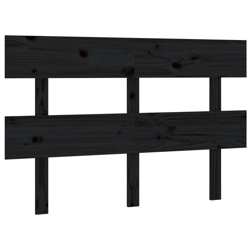 sengegærde 138x3x81 cm massivt fyrretræ sort
