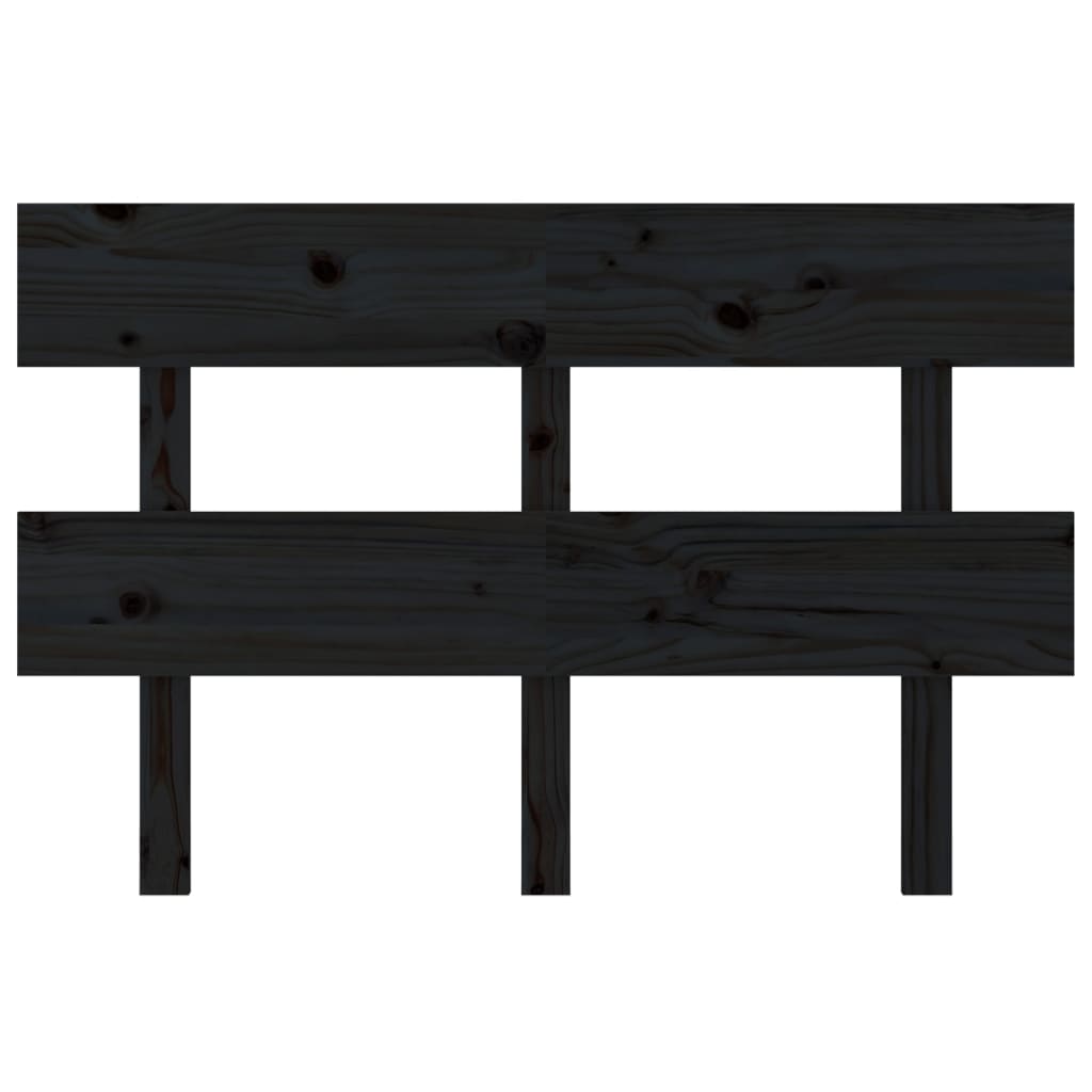 sengegærde 138x3x81 cm massivt fyrretræ sort